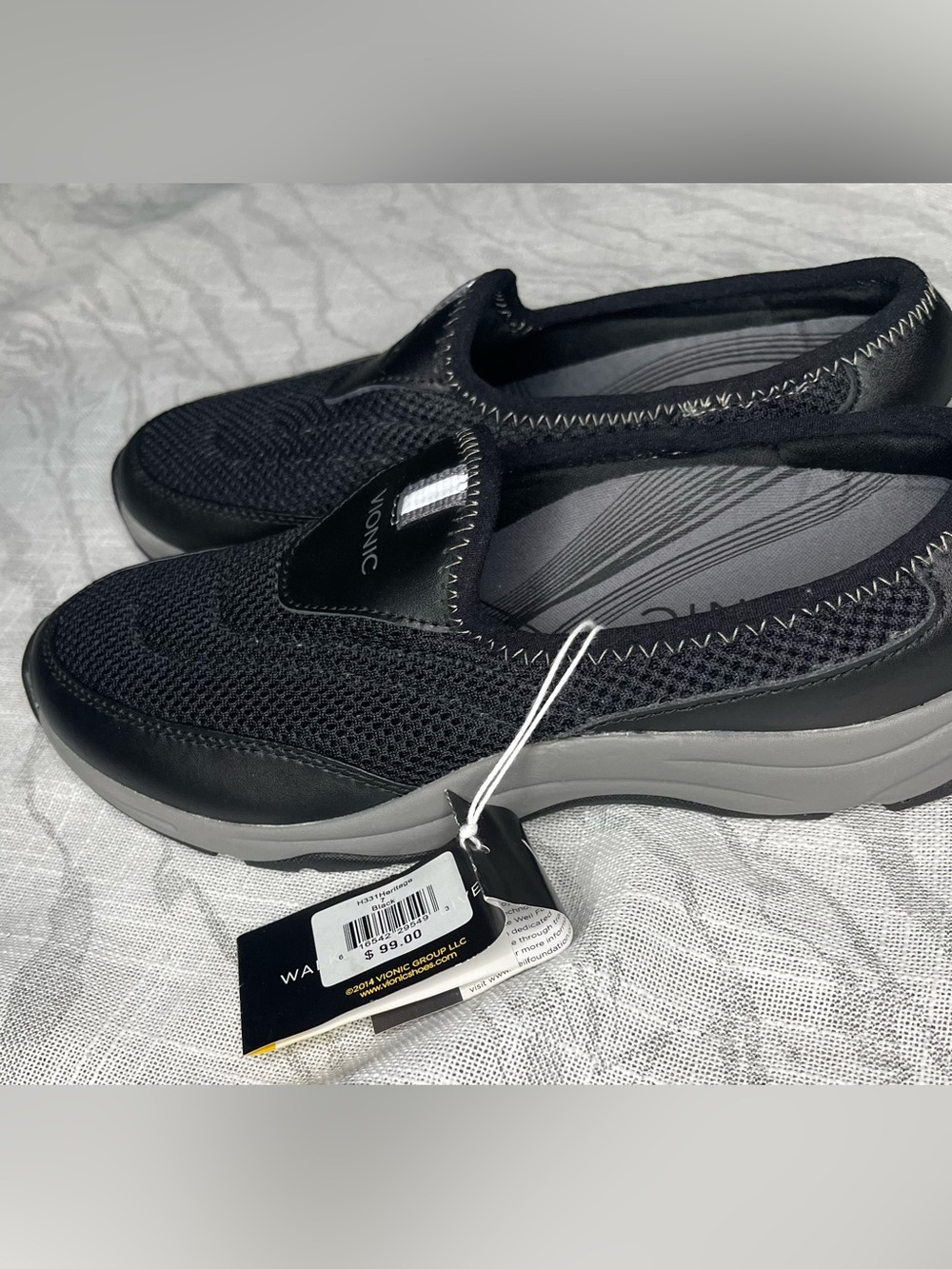 Vionic Women's Slip-On Athletic Shoe in Black and Gray